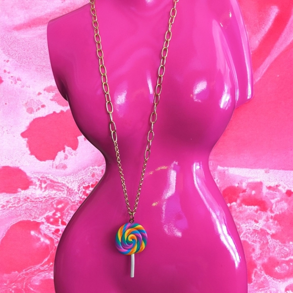 Colorful Lollipop Pendant Necklace - Picture 1 of 1